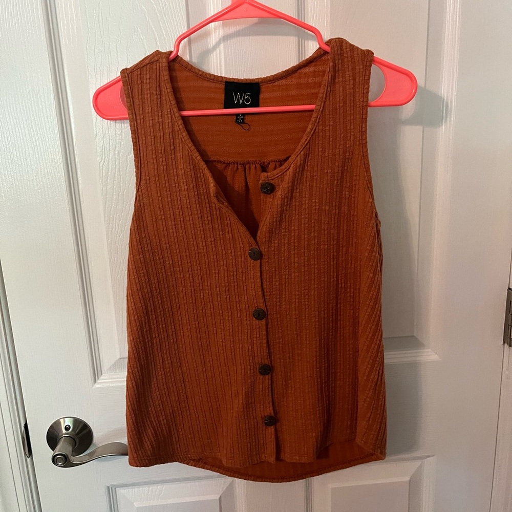 W5 orange tank top